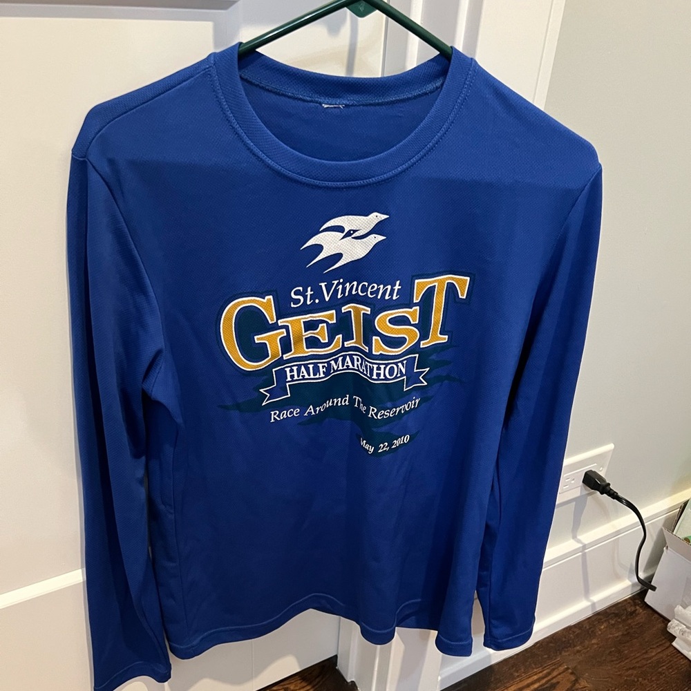 Blue St. Vincent Geist Marathon Long Sleeve Shirt Indy Indianapolis